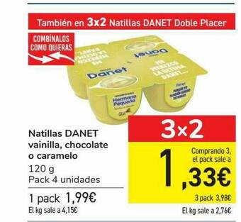 Carrefour Natillas Danet Vainilla Chocolate O Caramelo oferta