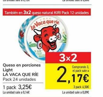 Carrefour Queso En Porciones Light La Vaca Que Ríe oferta