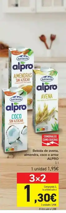 Carrefour Bebida De Avena Almendras Coco O Arroz Alpro oferta