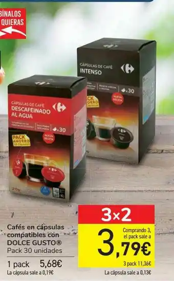 Carrefour Cafés En Cápsulas Compatible Con Dolce Gusto oferta