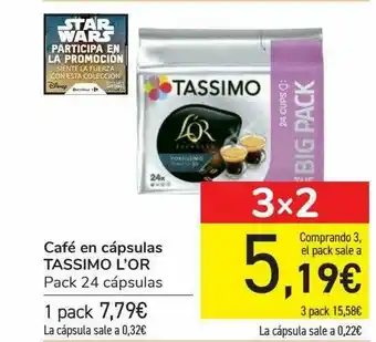 Carrefour Café En Cápsulas Tassimo L'or oferta