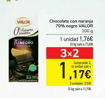 Carrefour Chocolate Con Naranja 70% Negro Valor oferta