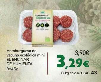 Carrefour Hamburguesa De Vacuno Ecológica Mini El Encinar De Humienta oferta