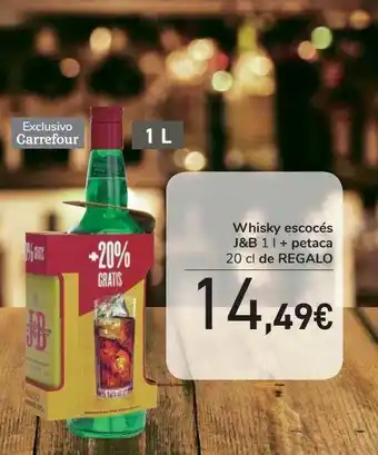 Carrefour Whisky Escocés J&b 1 L + Petaca 20 Cl De Regalo oferta