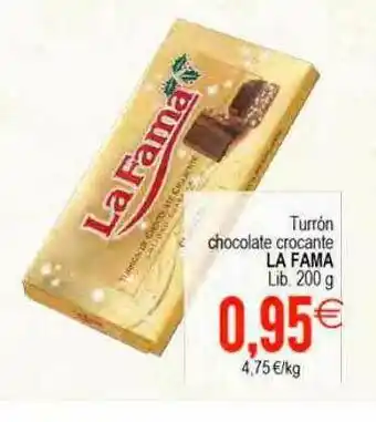 Plenus Supermercados Turrón Chocolate Crocante La Fama oferta