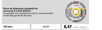 Coferdroza Disco De Diamante Standard For Universal X Lock Bosch oferta