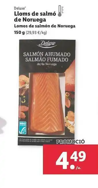 Lidl Deluxe Lloms De Salmó De Noruega Lomos De Salmón De Noruega oferta