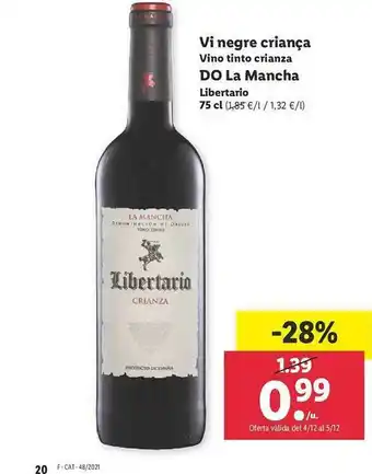Lidl Vi Negre Criança Do La Mancha Libertario oferta