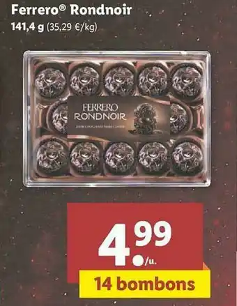 Lidl Ferrero Rondnoir 141.4 G oferta