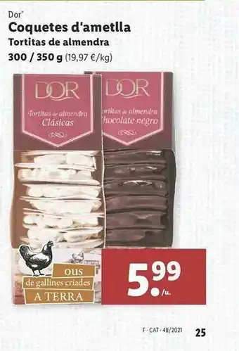 Lidl Dor' Coquetes D'ametlla Tortitas De Almendras oferta