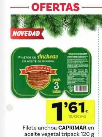 Supermercados Dani Filete Anchoa Caprimar En Aceite Vegetal Tripack oferta
