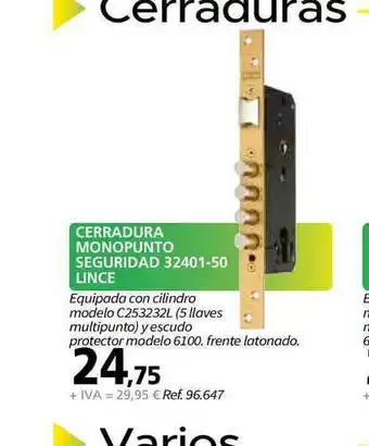 Coferdroza Cerradura Monopunto Seguridad 32401 50 Lince oferta