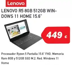 Microsshop LENOVO R5 8gb 512gb win- dows 11 home 15.6" oferta