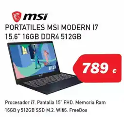 Microsshop MSI Portatiles msi modern 17 15.6″ 16gb ddr4 512gb oferta