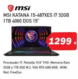 Microsshop MSI Katana 15-487xes 17 32gb 1tb 4060 dos 15" oferta