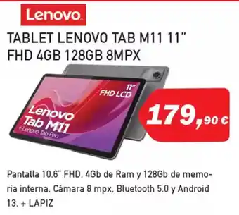 Microsshop LENOVO Tablet tab m11 11" fhd 4gb 128gb 8mpx oferta