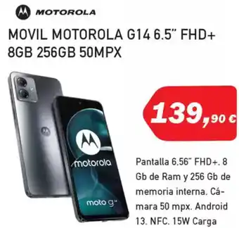 Microsshop MOTOROLA Movil motorola g14 6.5" fhd+ oferta