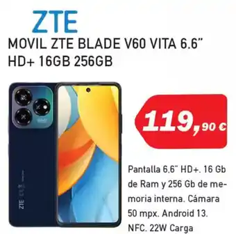 Microsshop ZTE Movil zte blade v60 vita 6.6" hd+ 16gb 256gb oferta