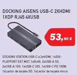 Microsshop AISENS Docking usb-c 2xhdmi 1XDP RJ45 4XUSB oferta