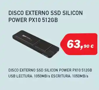 Microsshop Disco externo ssd silicon power px10 512gb oferta