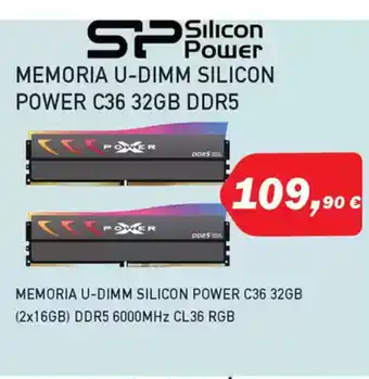 Microsshop SILICON POWER Memoria u-dimm silicon power c36 32gb ddr5 oferta