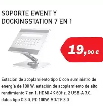 Microsshop Soporte ewent y dockingstation 7 en 1 oferta