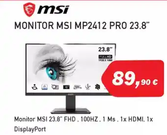 Microsshop MSI Monitor mp2412 pro 23.8" oferta