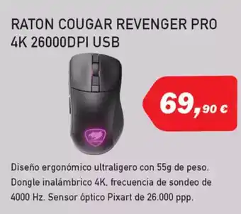 Microsshop Raton cougar revenger pro 4k 26000dpi usb oferta