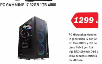 Microsshop Pc gamming 17 32gb 1tb 4060 oferta