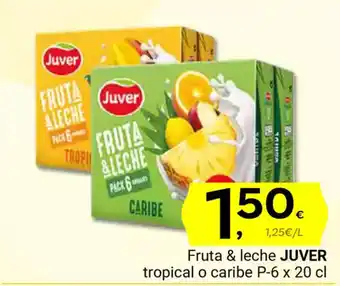 Supermercados Dani JUVER Fruta & leche tropical o caribe oferta