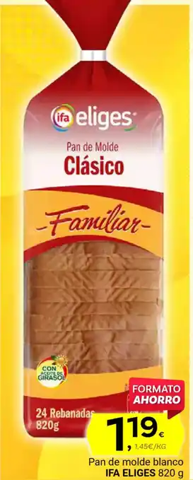 Supermercados Dani IFA ELIGES Pan de molde blanco oferta