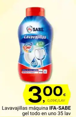 Supermercados Dani IFA-SABE Lavavajillas máquina gel todo en uno 35 lav oferta