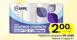 Supermercados Dani IFA SABE Higiénico compacto blanco 3 capas 8 r oferta