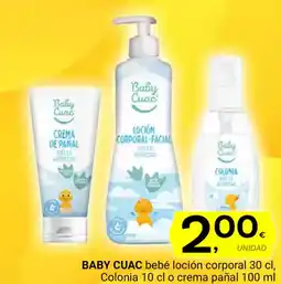 Supermercados Dani BABY CUAC bebé loción corporal Colonia o crema pañal oferta