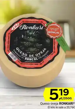 Supermercados Dani RONKARI Queso oveja oferta