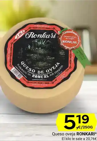 Supermercados Dani RONKARI Queso oveja oferta