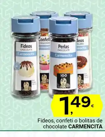 Supermercados Dani CARMENCITA Fideos, confeti o bolitas de chocolate oferta