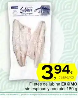 Supermercados Dani EXKIMO Filetes de lubina sin espinas y con piel oferta