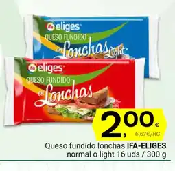 Supermercados Dani IFA-ELIGES Queso fundido lonchas normal o light 16 uds oferta