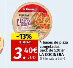 Maskom Supermercados LA COCINERA 4 bases de pizza congeladas oferta