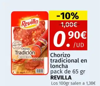 Maskom Supermercados REVILLA Chorizo tradicional en loncha oferta