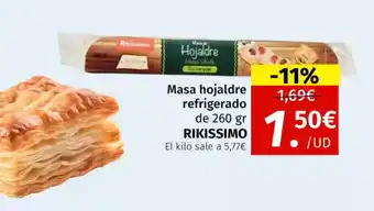 Maskom Supermercados RIKISSIMO Masa hojaldre refrigerado oferta