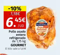 Maskom Supermercados GOURMET Pollo asado entero refrigerado oferta