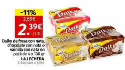 Maskom Supermercados Dalky de fresa con nata, chocolate con nata o vainilla con nata oferta