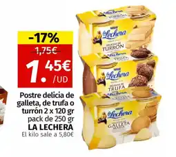 Maskom Supermercados LA LECHERA Postre delicia de galleta, de trufa o turrón oferta