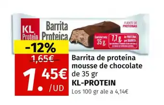 Maskom Supermercados KL-PROTEIN Barrita de proteína mousse de chocolate oferta