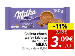 Maskom Supermercados MILKA Galleta choco wafer tableta oferta