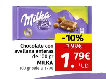 Maskom Supermercados MILKA Chocolate con avellana enteras oferta