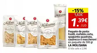 Maskom Supermercados LA MOLISANA Paquete de pasta: Fusilli, mafalda corta, spaguetto quadrato, casarecce ó maccheroni oferta