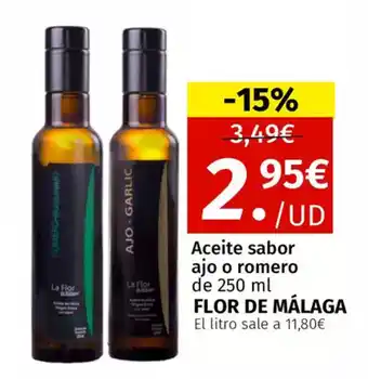 Maskom Supermercados FLOR DE MALAGA Aceite sabor ajo o romero oferta